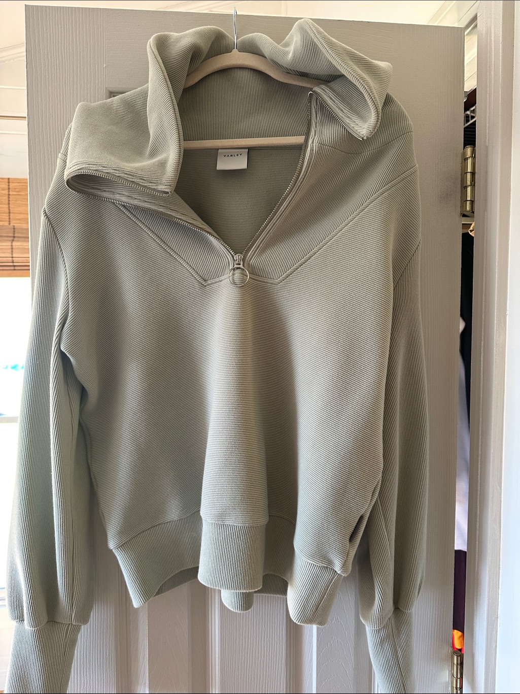 Varley Ribbed Pullover In Light Sage M